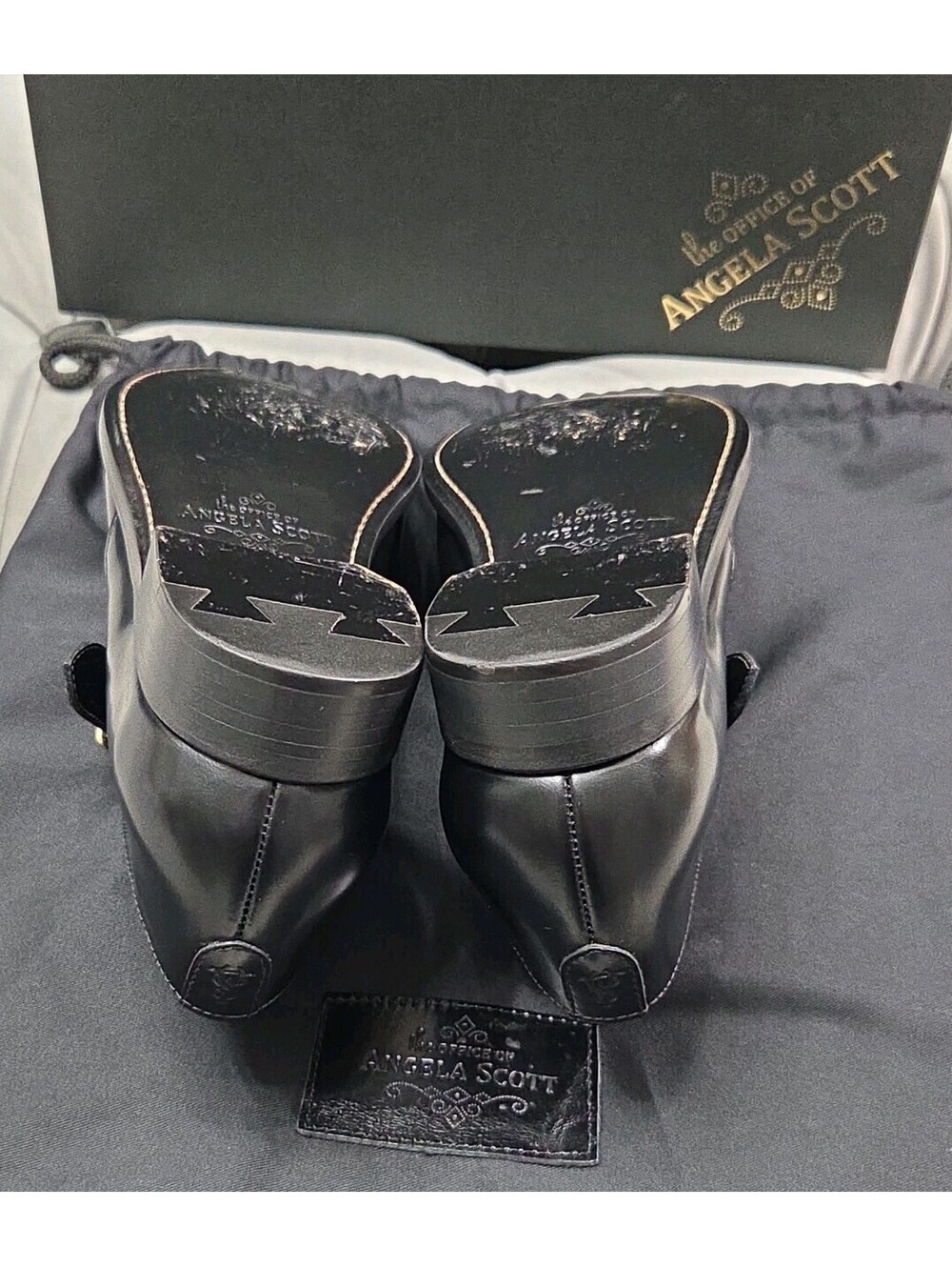 The Office Of Angela Scott Mr Georgie Monkstrap Black White Women Shoes 36.5 6.5 - Picture 13 of 13